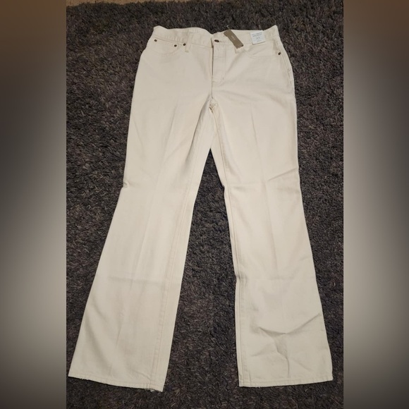 J. Crew Denim - J. CREW High-rise Full Length Demi Boot Oatmeal 100% Cotton Sz.31Tx33 NWT**